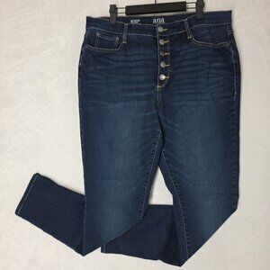 a.n.a Jeans Womens 16 High-Rise Skinny Button Fly Stretch Denim EUC